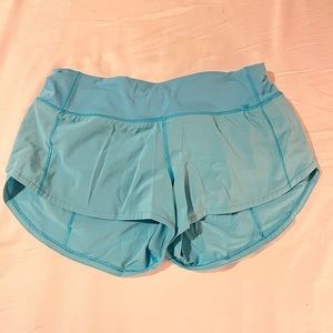 Lululemon blue speed up shorts size 4 2.5 inseam